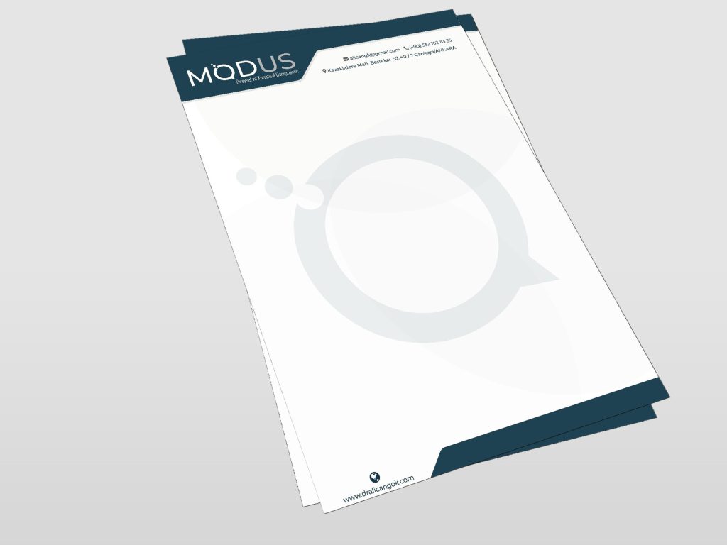 Modus antetli kâğıt ve not kâğıdı